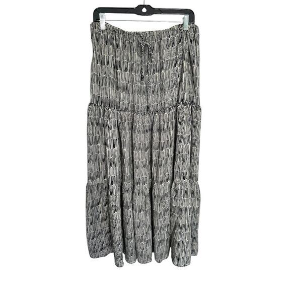 Adrianna Papell Long Tiered Skirt Women’s Large Maxi Flowy Boho Drawstring NEW - Picture 1 of 8